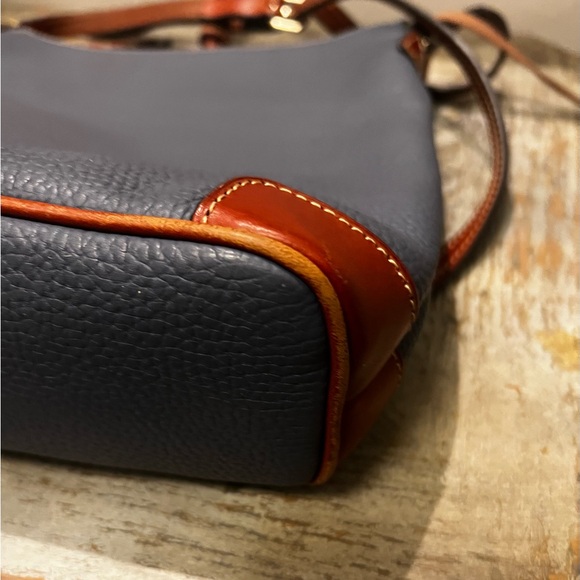 Dooney & Bourke Pebbled Leather Blue and Chestnut Crossbody and Wallet Set - Picture 6 of 12